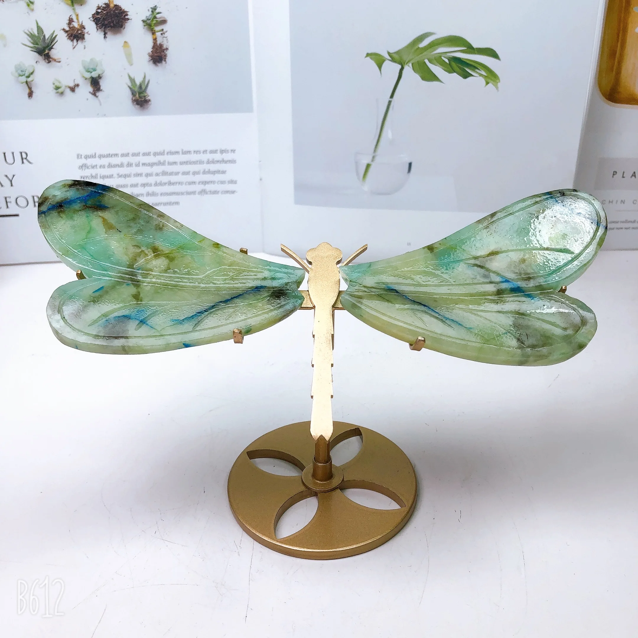 

Natural Dragonfly Wings for Girl, Crystal Carving, Gemstone Crafts, Birthday Present, Decorations Gift, 1Pair