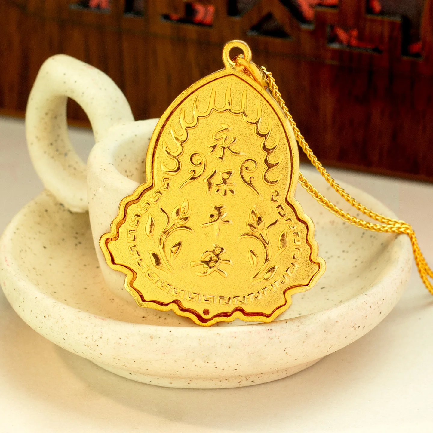 9999 Gold Maitreya Buddha Pendant Ancient Craft Tradition Retro Court Style Always Smiling Blessing Pendant
