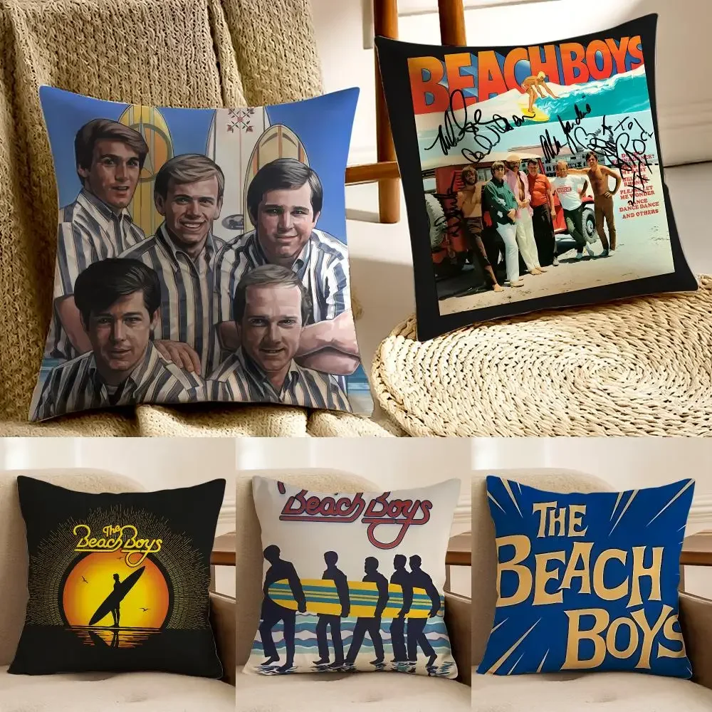 Sunny Rockband T-The Beach Boys Cushion Cover Faux fur decorative Dark academia style Cat scratching post Rustic pillow cover