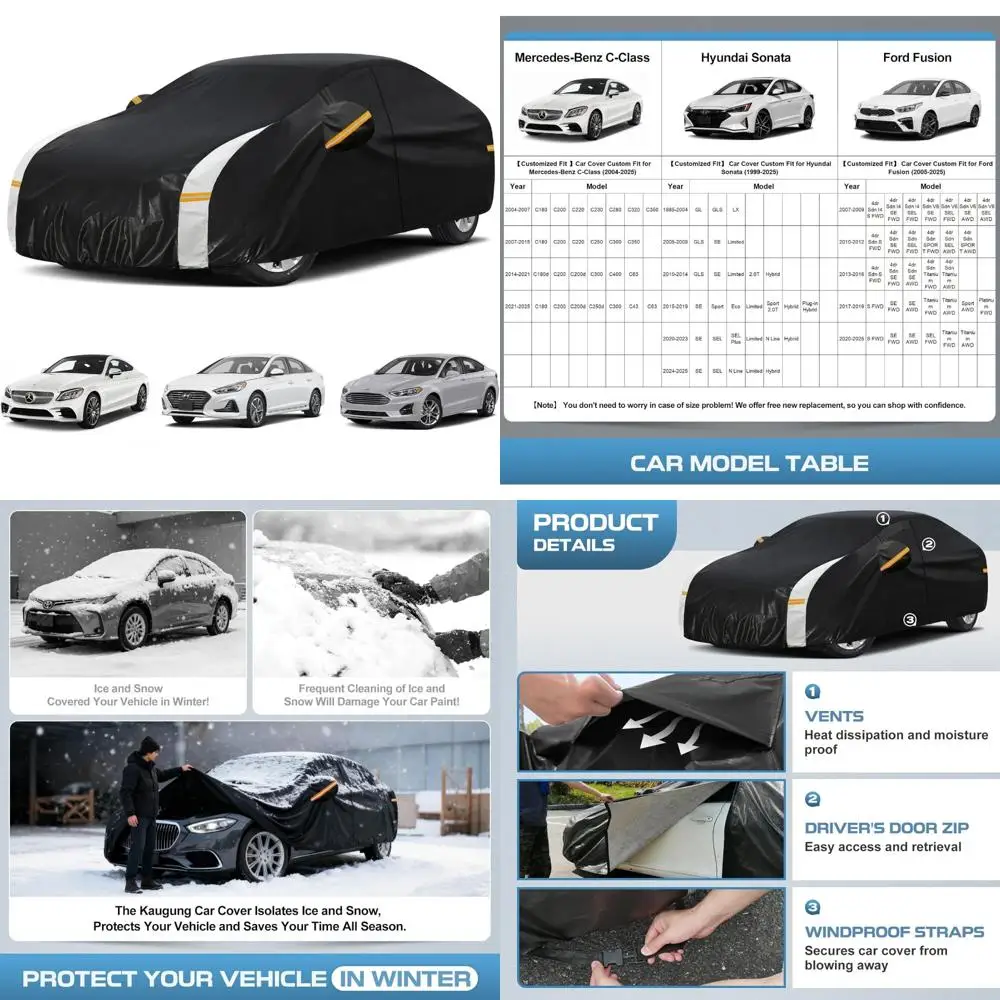 

Waterproof All-Weather Car Cover for Sedans - Custom Fit, Full Exterior Protection, Suitable for Various Models