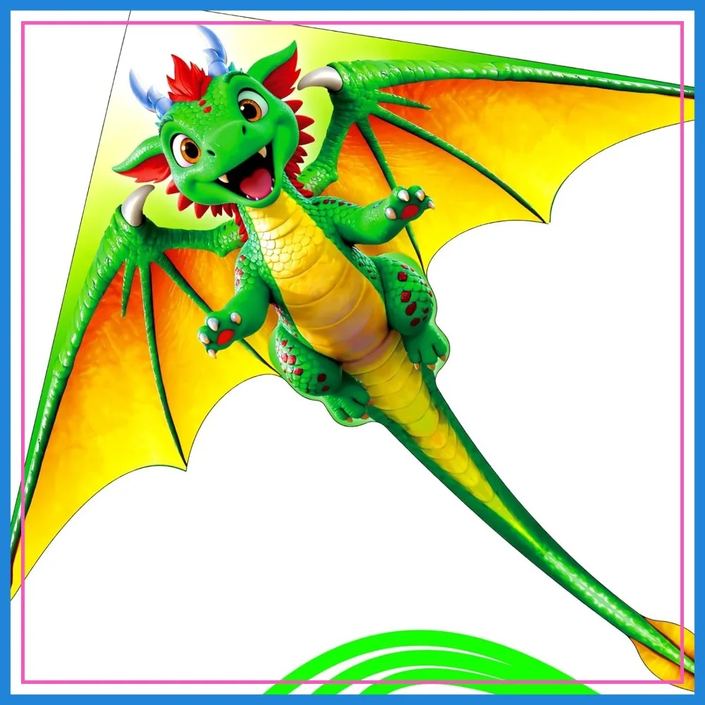 

Easy-Fly Cartoon Dragon Kite for Teens, Family Outings & Outdoor Fun