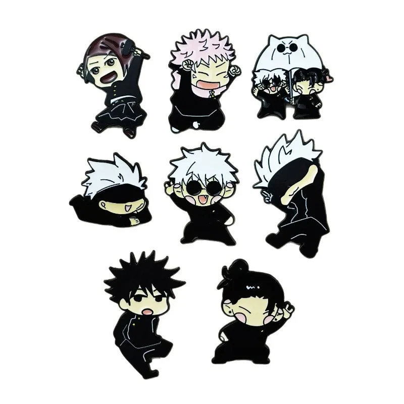 

Kawaii Anime Jujutsu Kaisen Series Q Version Badge Cartoon Character Gojo Satoru Creativity Printing Alloy Brooch Gift