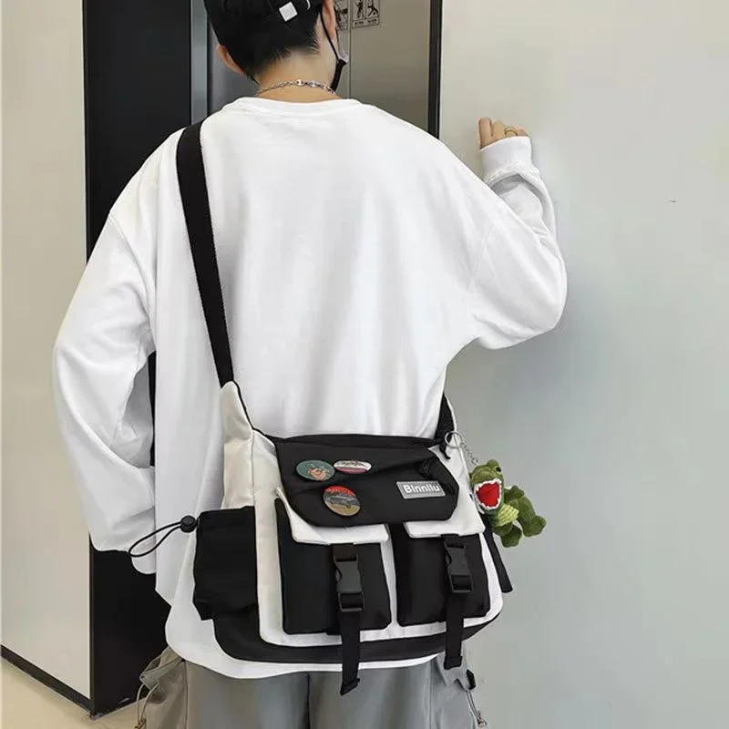 Preppy Casual Nylon Crossbody Bag For Men And Women Teenager Messenger Bag, Outdoor Student Commuter Shoulder Bag For Daily Use
