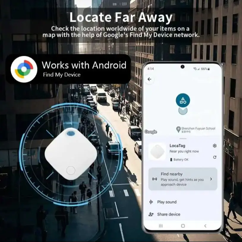 جهاز تتبع RSH GPS عبر تطبيق Google Find Hub، علامة معتمدة لـ Android Finder المتوافقة مع Samsung Pixel Xiaomi VIVO للاستخدام الخارجي #5