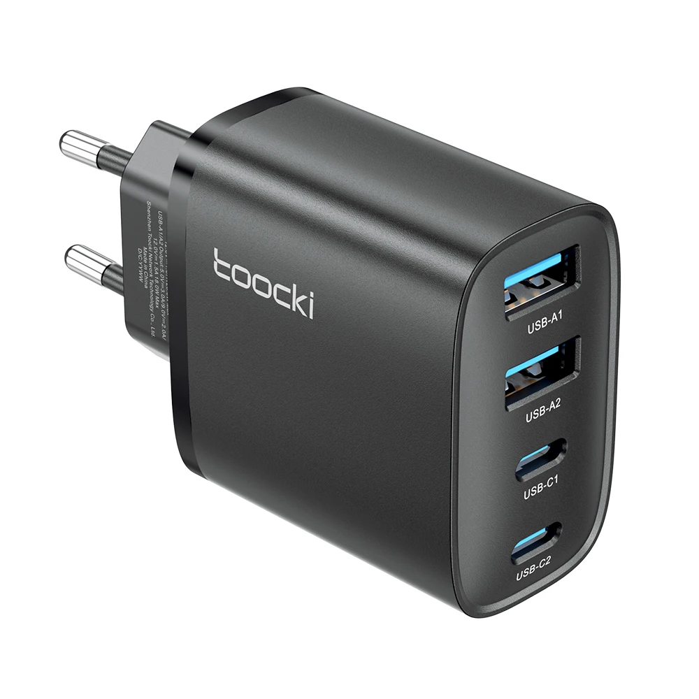 Toocki 40W GaN Fast Charger QC4.0 PD3.0 AFC SCP 4 Port USB Type C Charger for iPhone 16 15 14 Samsun