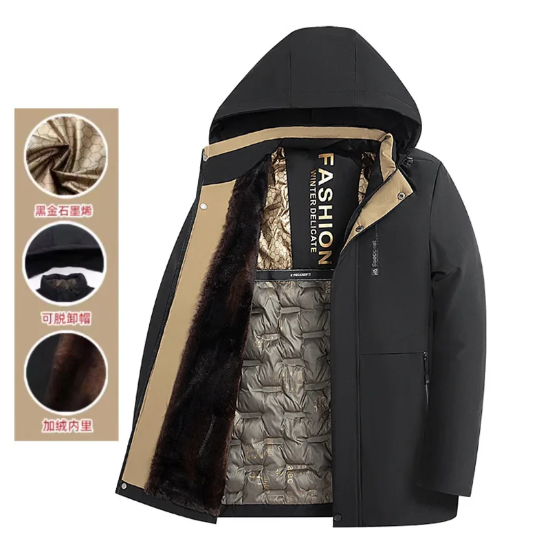 

Men's Winter Jacket with Hood Long Winter Parka Man Snow Waterproof Men's Jacket 5xl Thermal Jacket Parkas New in Down Coats
