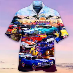 Summer Hawaiian Shirt Men's Shirt Car Outdoor Street Button Clothing Fashion Designer Casual Comfortable Breathable