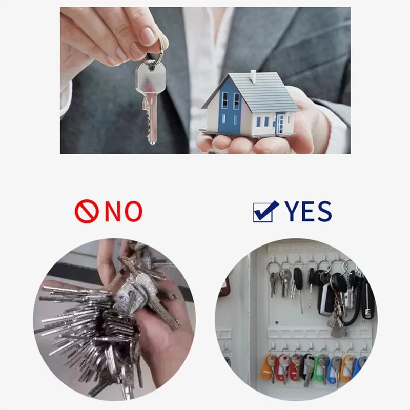 M16K-Combination Code Lock Wall Mounted Key Cabinet 36 Key Hooks Key Box Locking Organizer Security Storage