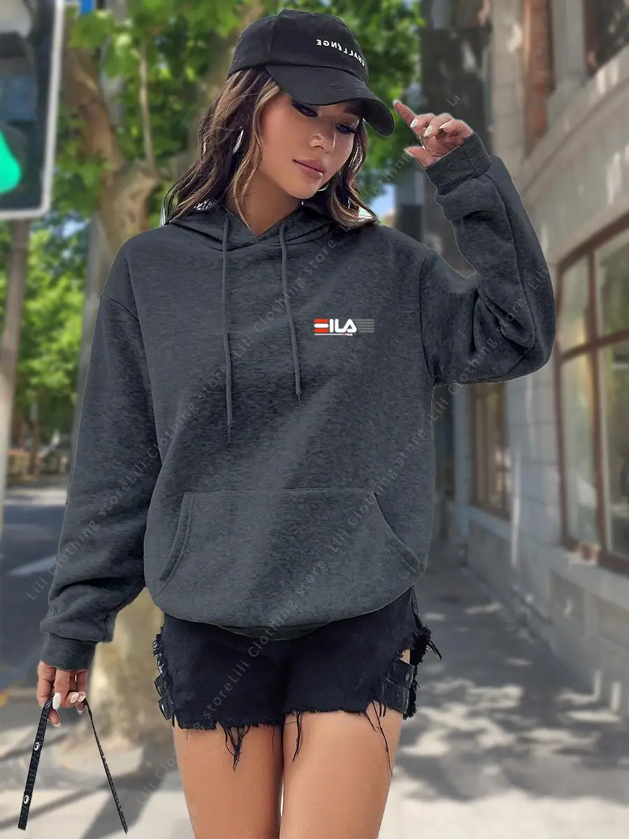 2026 New Women's Hoodies Tops Autumn Winter Fleece Sweatshirts Street Clothes Hip Hop Y2K Designer Pullover Hoodie for Women