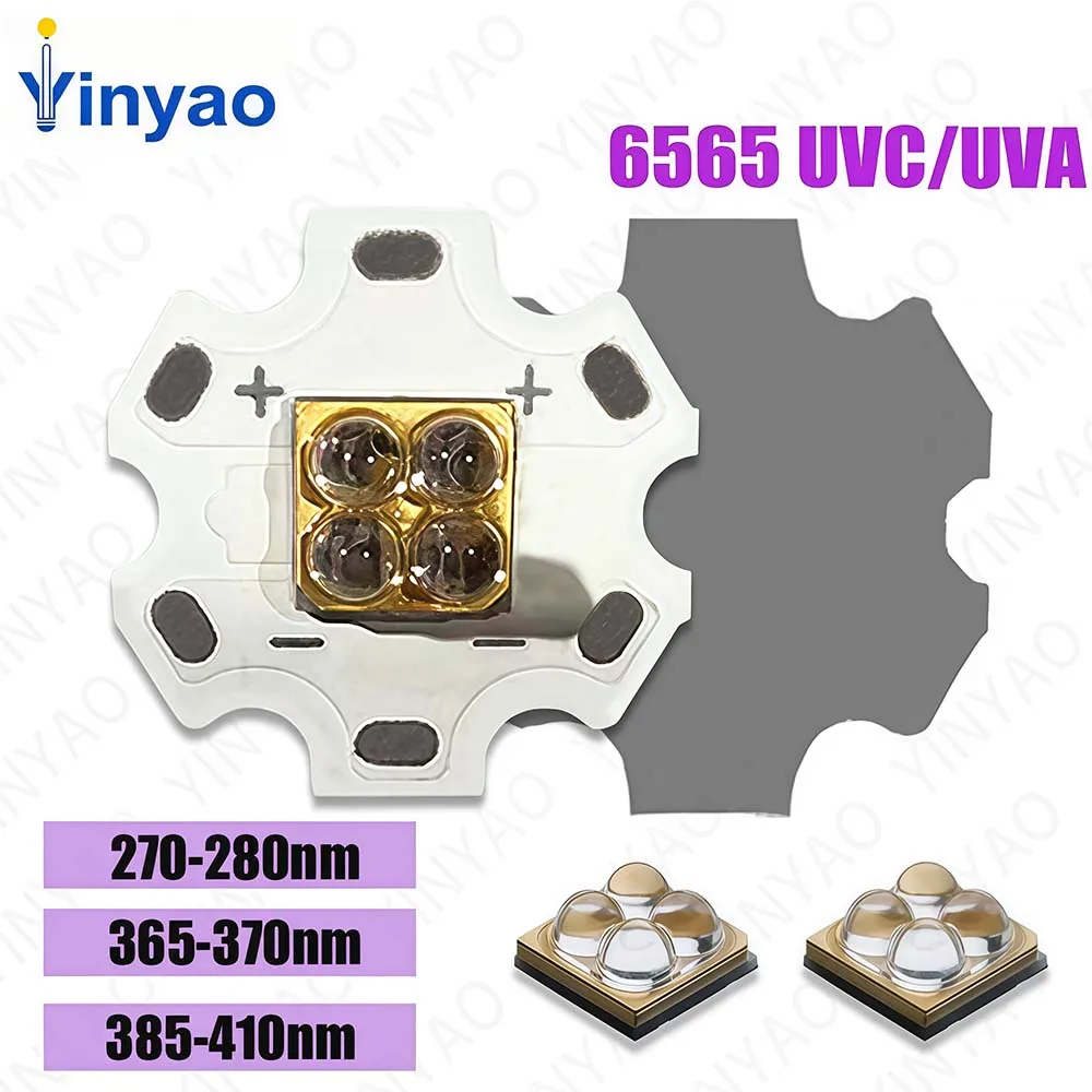 1-pces-uvc-led-chip-4w-10-uv-profundo-270-280nm-365-370nm-395-400nm-diy-lampadas-ultravioleta-aplicavel-agua-ar-virus-esterilizacao