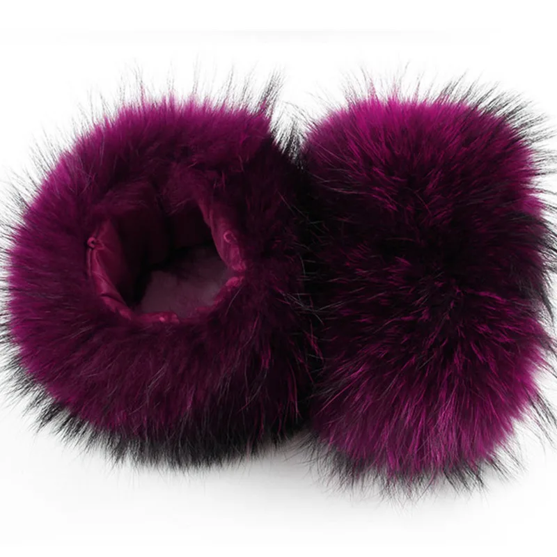 Raccoon Fur Arm Warmers Natural Fur Cuffs Ladies Coat Arm Sets Winter Sleeves Sleeve Wrist Warmer Winter Warm Windproof Cuffs