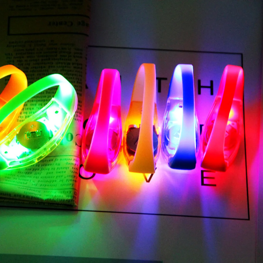 

10Pcs LED Voice Controlled Light Bracelets Sound Activated Glow Flash Silicone Bangle for Outdoor Party Festival Night