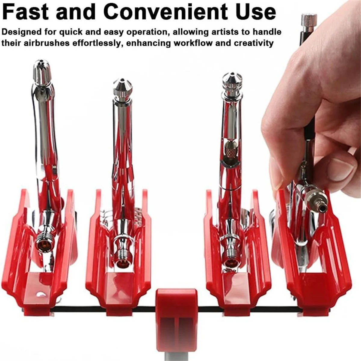 A002 Quick-Release Airbrush Stand Quick Pull Spraying Pen Holder 30mm Adjustable Rotation for Effortlessly Convenient Use