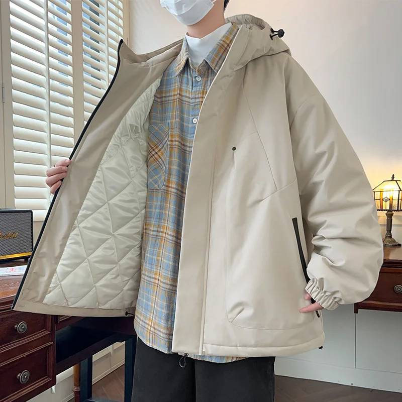 Winter Jacket Men Korean Fashion Thick Warm Parka Coat Hooded Windbreaker Loose Outerwear Windproof Thermal Jacket Big Size 8XL