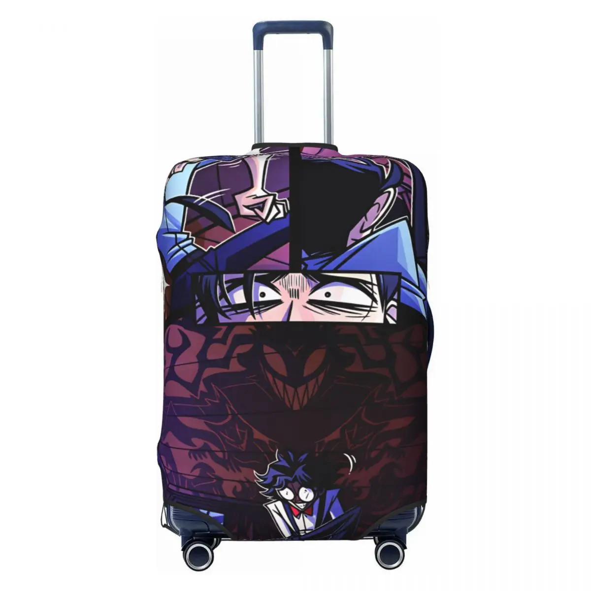 Radiostatic Vox Alastor Suitcase Cover Hazbin Hotels Practical Cruise Trip Protection Luggage Accesories Vacation