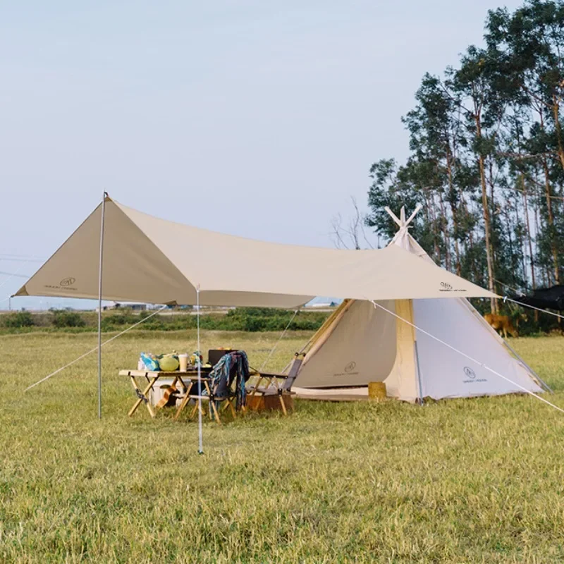 Indian outdoor tent camping heavy cotton elaborate camping pyramid rain proof Oxford cloth canopy shed