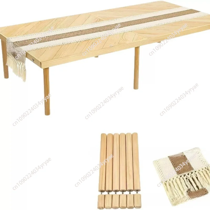 Portable Outdoor Low Picnic Table with Adjustable Legs for Floor Seating, Beach, Cam