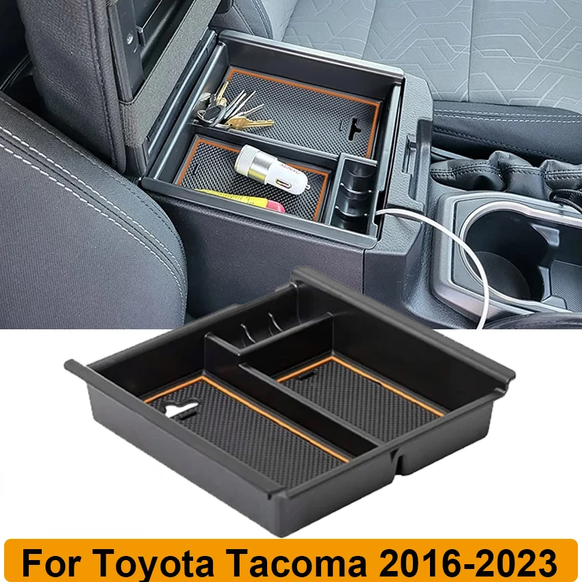 

Interior Armrest Storage Box Insert Tray Dividers Center Console Organizer For Toyota Tacoma 2016 2017 2018 2019 2020-2023