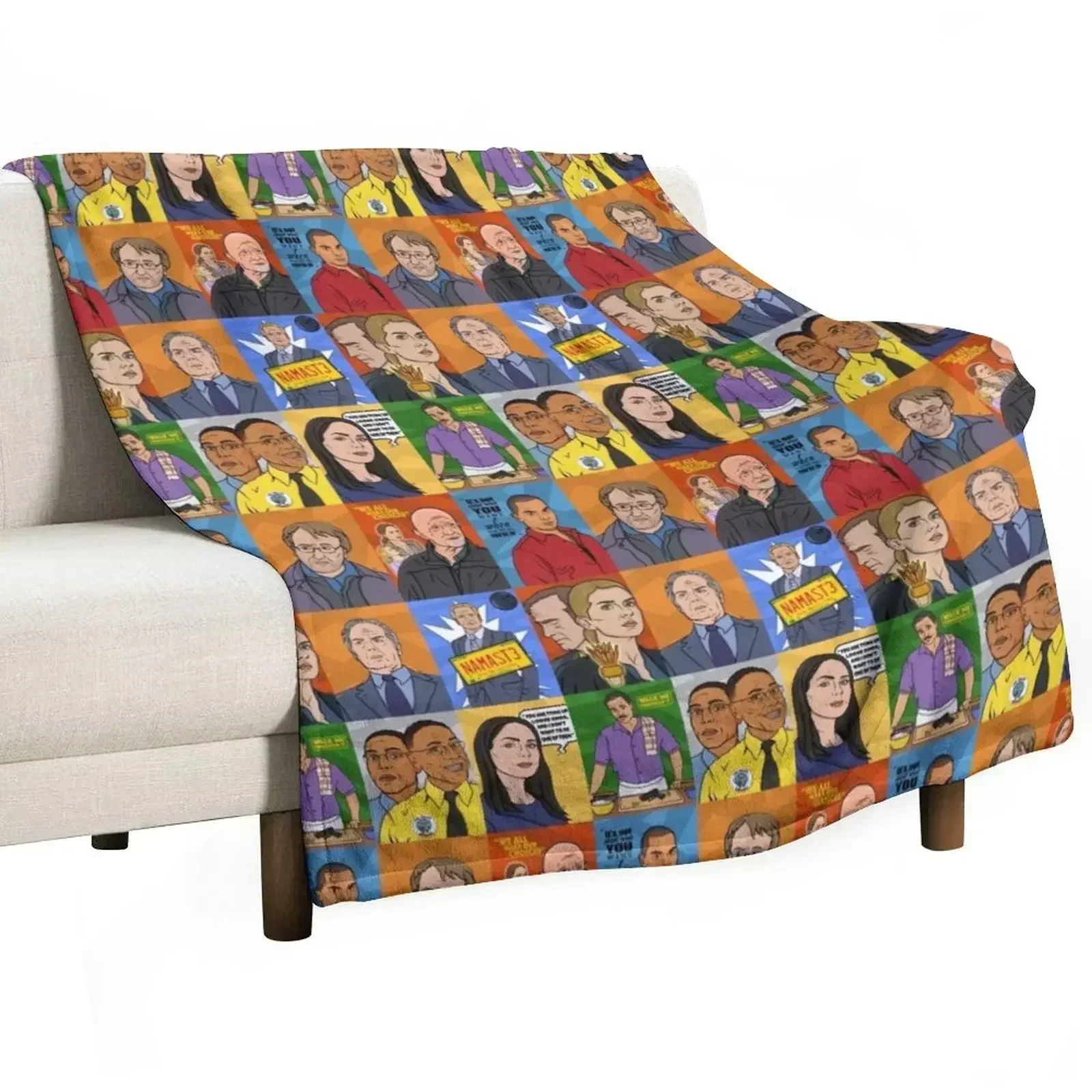 Better Call Saul Mosaic Characters Throw Blanket Flannels Soft Plaid Summer Warm Beach Bed Fashionable Blankets