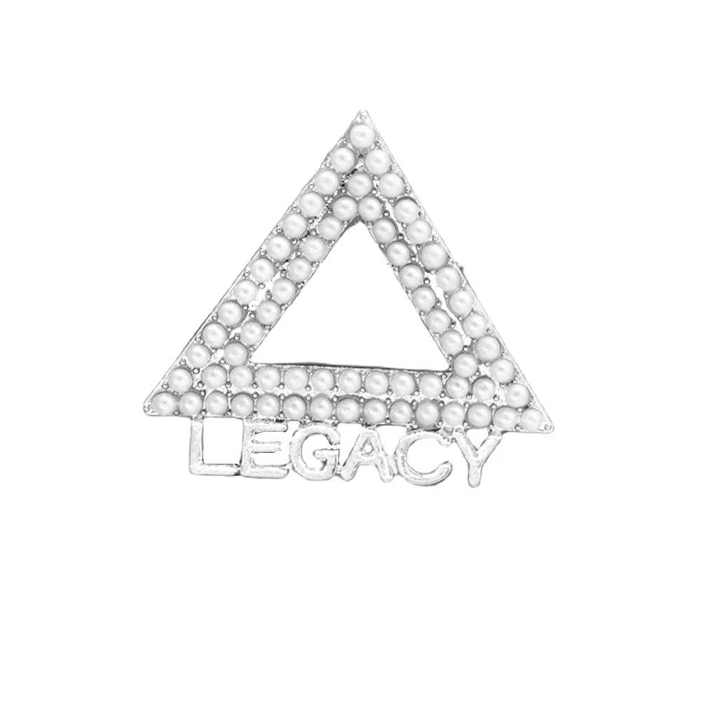 Metal Diamod Triangle Dear Delta Soror Greek Letters Legacy Pin Brooch Jewelry