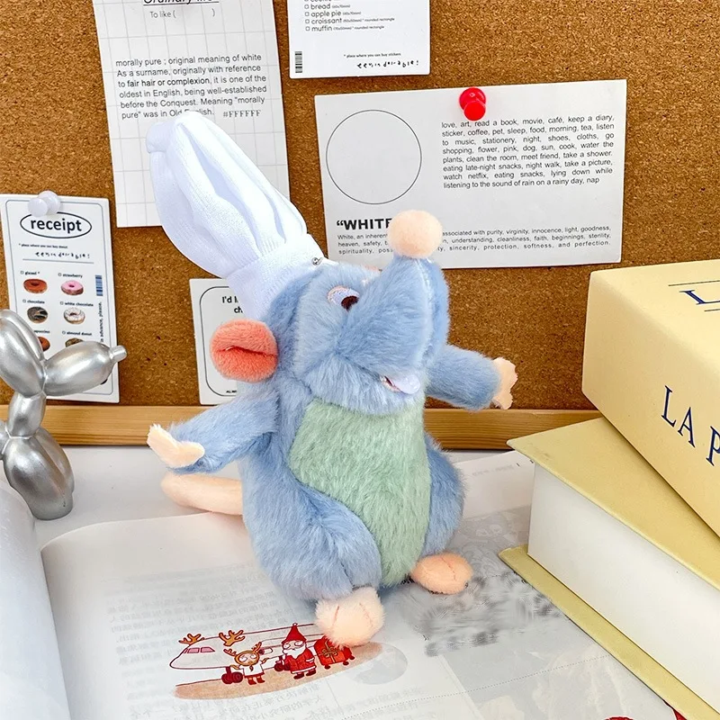 Kawaii Disney Cartoon Image Ratatouille Plush Toy Keychain Cute Backpack Pendant Couple Decoration Accessories Gifts for Friends