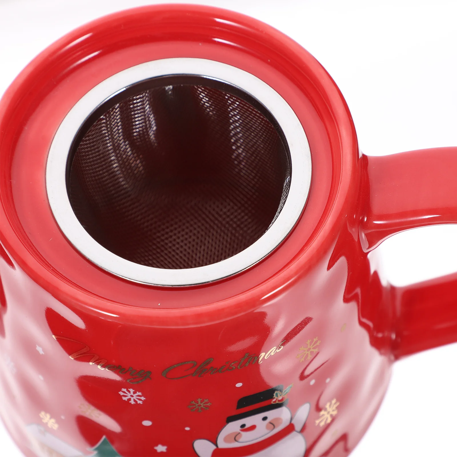 

1Set Retro Christmas Teapot and Cup Set Superior Ceramic Construction Comfortable Handle Easy to Use Suitable for Business