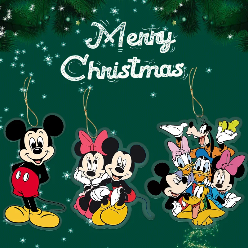 8cm Cartoon Christmas Tree Pendant Series Christmas Pendant Mickey Mouse Minnie Anniversary Peripheral Decoration Holiday Gift