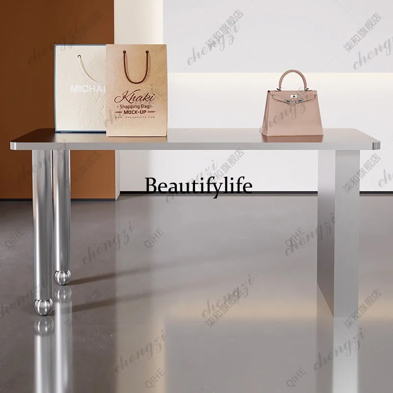 Clothing Store Stainless Steel Nakajima Water Platform Modern Simple Commercial Store Display Table Product Booth