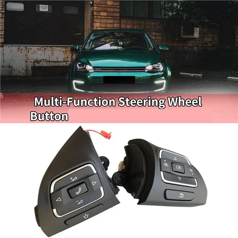 Simple 2X Car Right Side MFD Steering Wheel Buttons Switch For Golf MK6 Tiguan Jetta MK6 EOS 5C0959537A/5C0959538B view 3