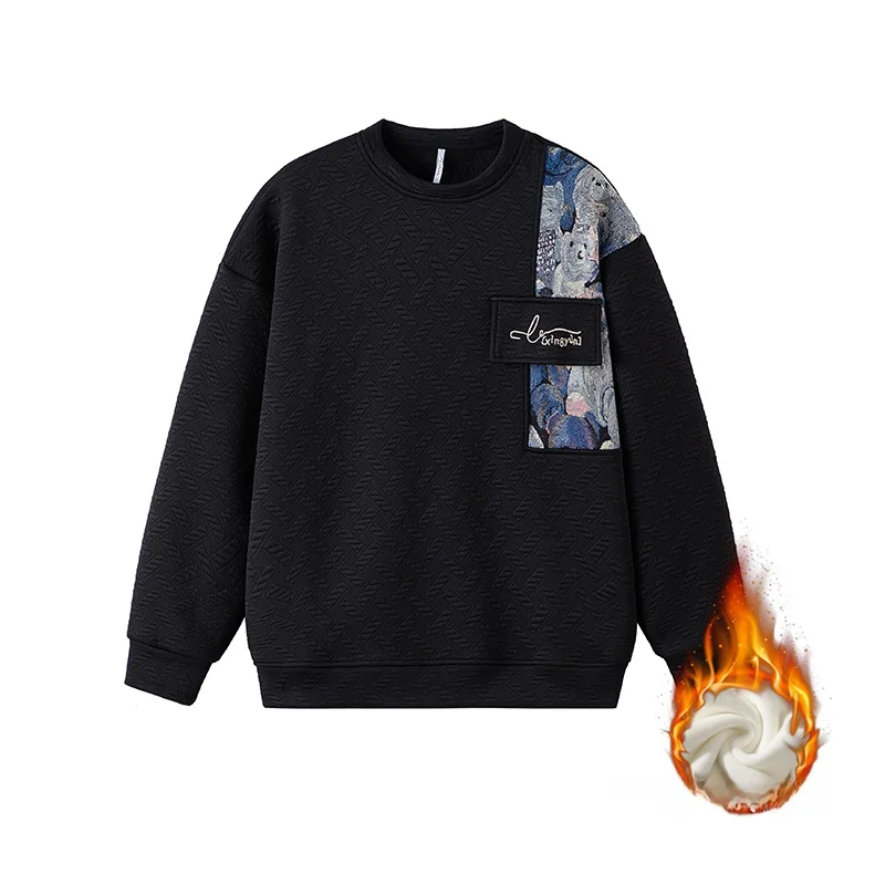 

Парные толстовки с капюшоном и круглым вырезом, на флисовой подкладке, с длинными рукавами, повседневные, удобные, осенне-зимние, модные, с буквенным принтом