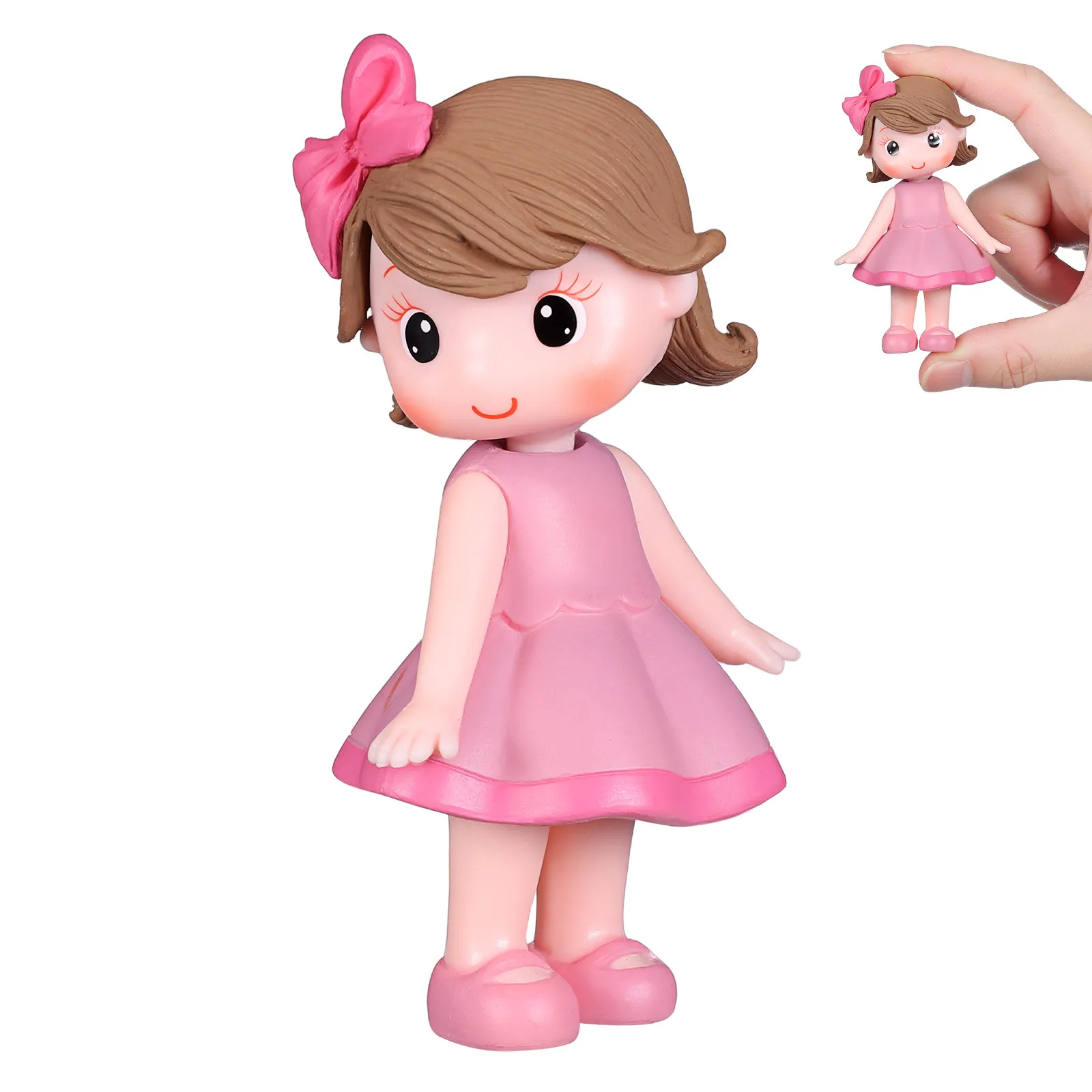 

Декоративная фигурка принцессы из смолы для торта, розовая тематика, очаровательное украшение для дня рождения, декор для дома и автомобиля, изделие из смолы