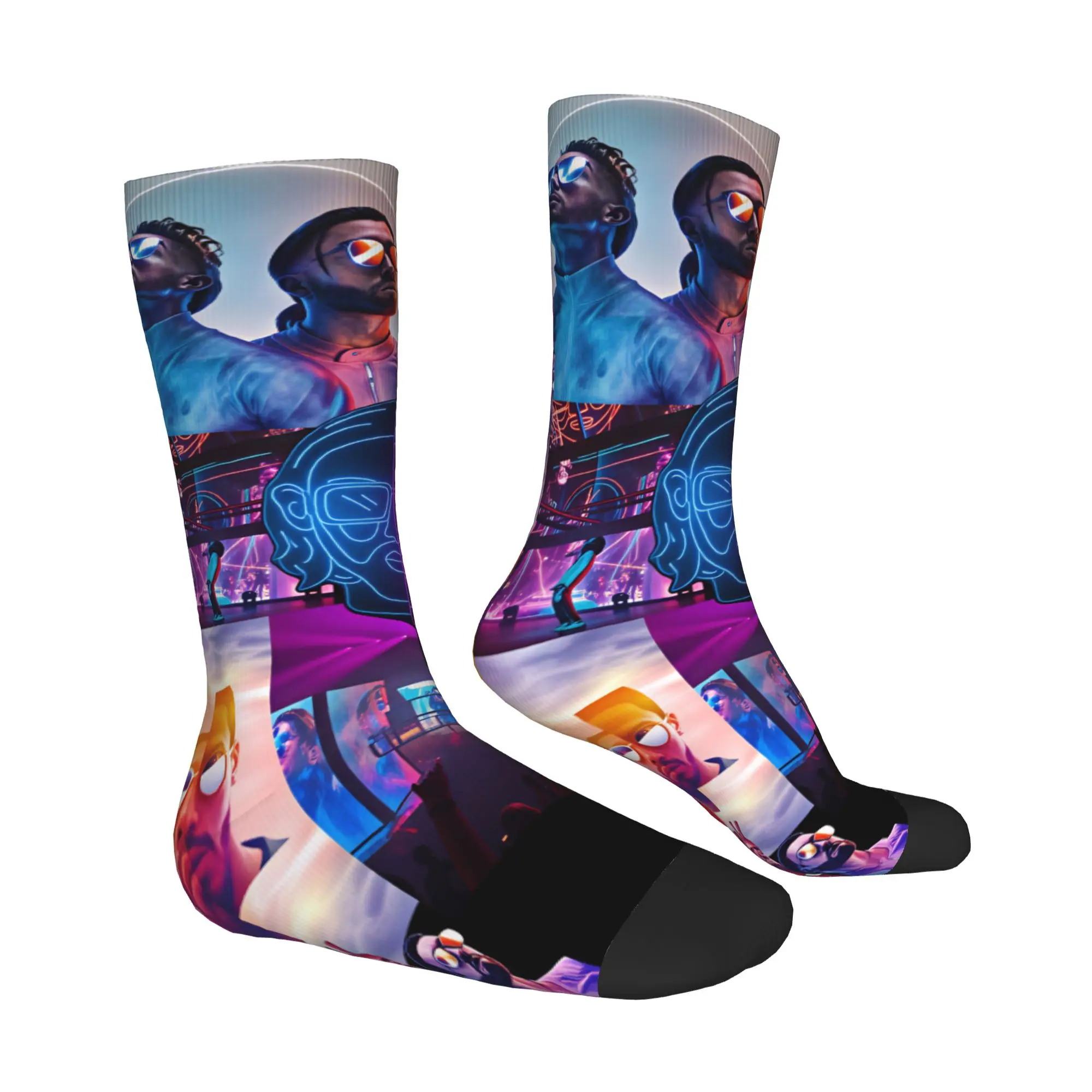 Fun Printed P-PNL Collage Le Monde Chico Socks for Men Women Stretchy Summer Autumn Winter French Rapper Mushic Crew Socks