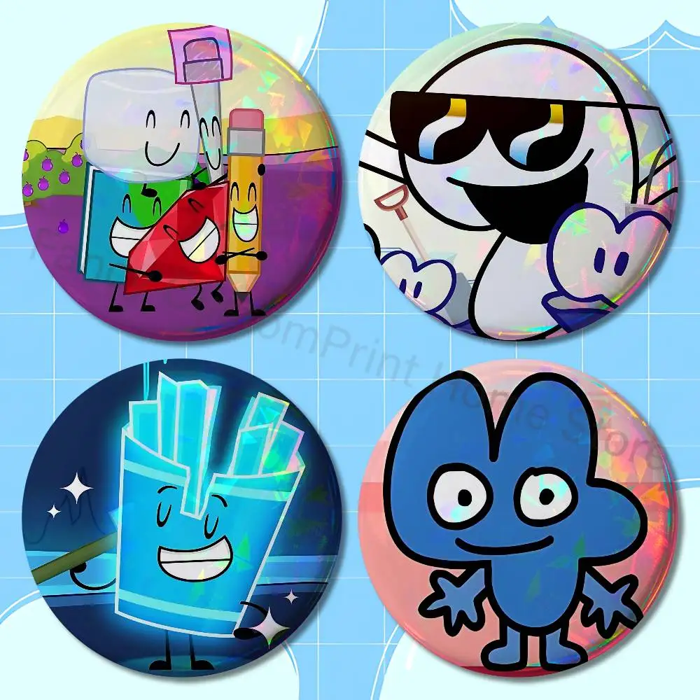 B-Battle for Dream Island BFDI 32mm 58mm 75mm 44mm 25mm Anime Badges Brooches DIY Pins Decorations Birthday Gifts