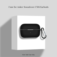 Silicone Case for Anker Soundcore C50i Open-Ear Earbuds Shockproof Slim Protection Cover Earphones Accessories with Carabiner