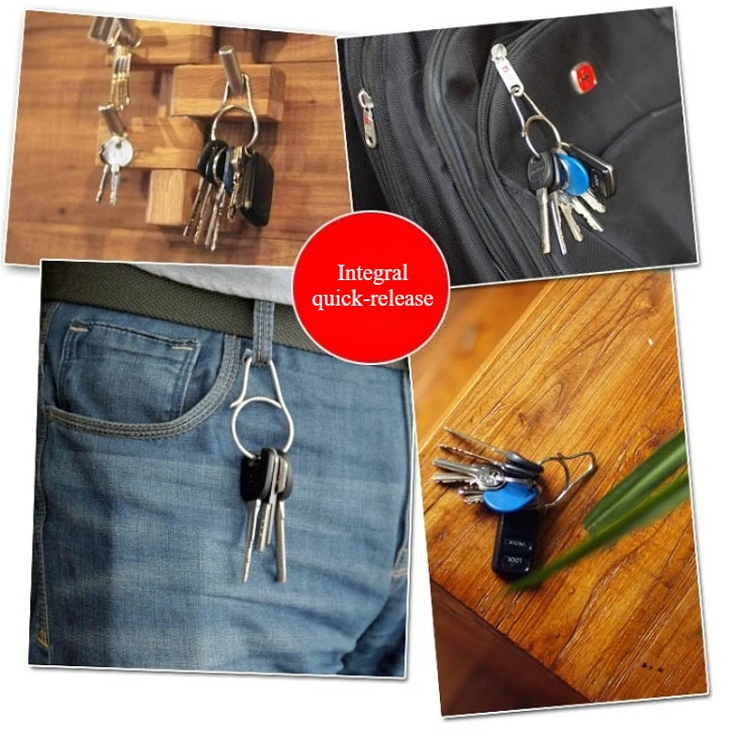 Titanium Alloy Key Ring Belt Clip Quick Draw Keychain Hanging Buckles Pendant Super Lightweight Man Car Keychain Tools