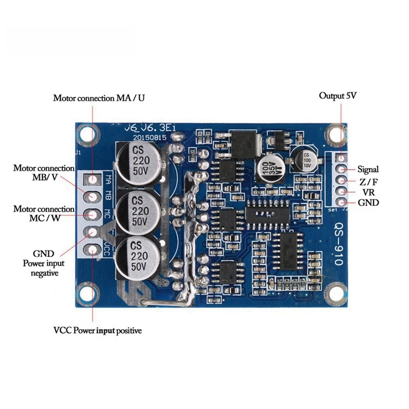 3X DC 12V-36V 500W Brushless Motor Controller Without Hall PWM Control Balanced Car Driver Board Durable Use