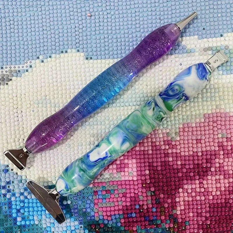 Ergonomischer Diamantmalerei-Stift mit Schraubverschluss, Kunststoff- & Metallspitze, 5D-Kunst-Nagelstein-Pickwerkzeug-Zubehör – Detail 3