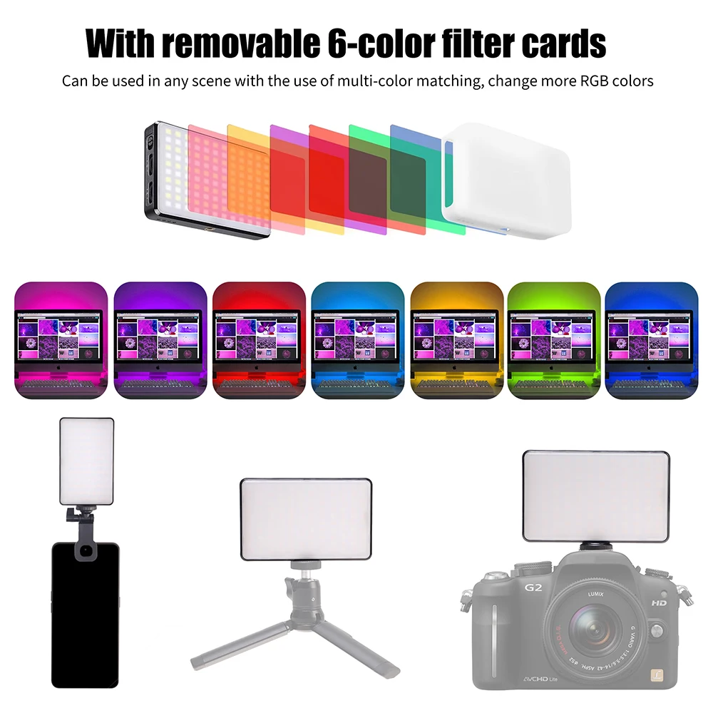 

120 LED Phone Light Selfie Light 5000Mah Rechargeable Clip Video Light Adjusted 3 Light Mode For Phone Camera Laptop Selfie Vlog