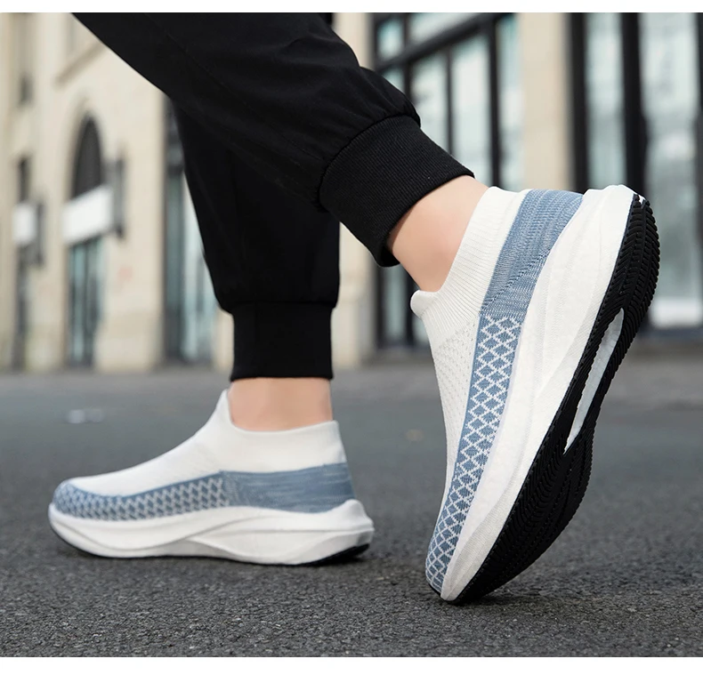 Unisex Real Boost Sneaker mit dicker Sohle, Stretch-Strick, atmungsaktiv, Übergrößen, stoßdämpfend, Sportschuhe, Laufschuhe für Damen und Herren – Detail 27