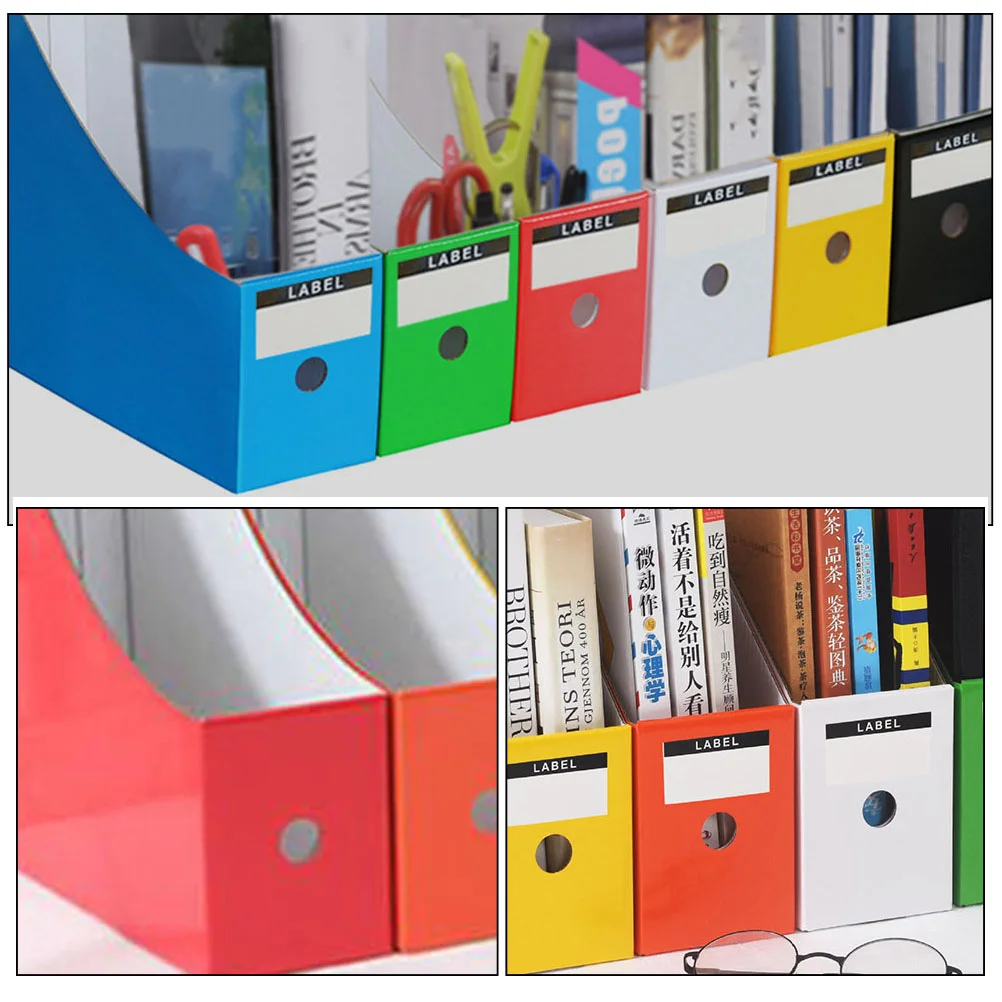 6 Pcs Desktop File Bookshelf Color Document Holder Magazine Stand Rack Office Organization Storage Paper Student Use