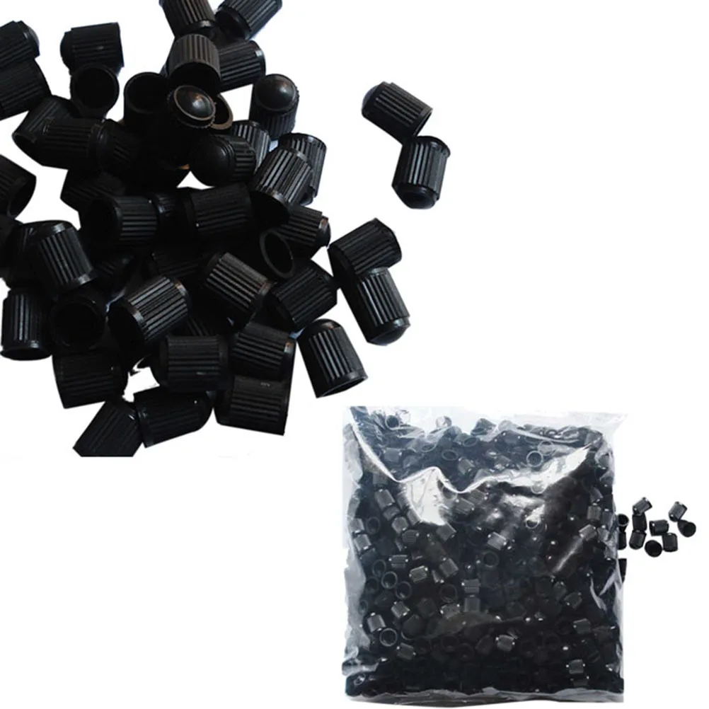 

100Pcs Auto Tyre Cap Set Durable Plastic Black Easy to Install Protects Against Leakage and Dirt for Cars Tyre Cap