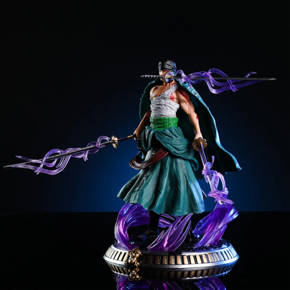 Hot 20cm Anime Figure GK Roronoa Zoro Three-blade Sa-maximum Manga Anime Statue Action Figure Collection Model Kid Toy