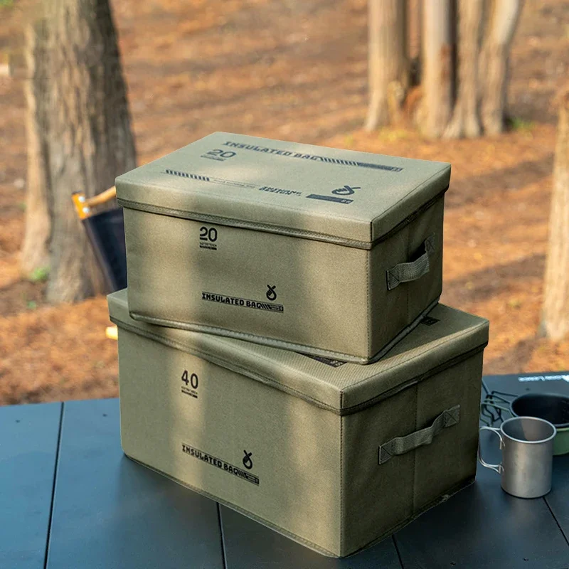 Outdoor Folding Fabric Storage Box Large Capacity Picnic Camping Equipment Tableware Kitchenware Storage Box Splash-Proof