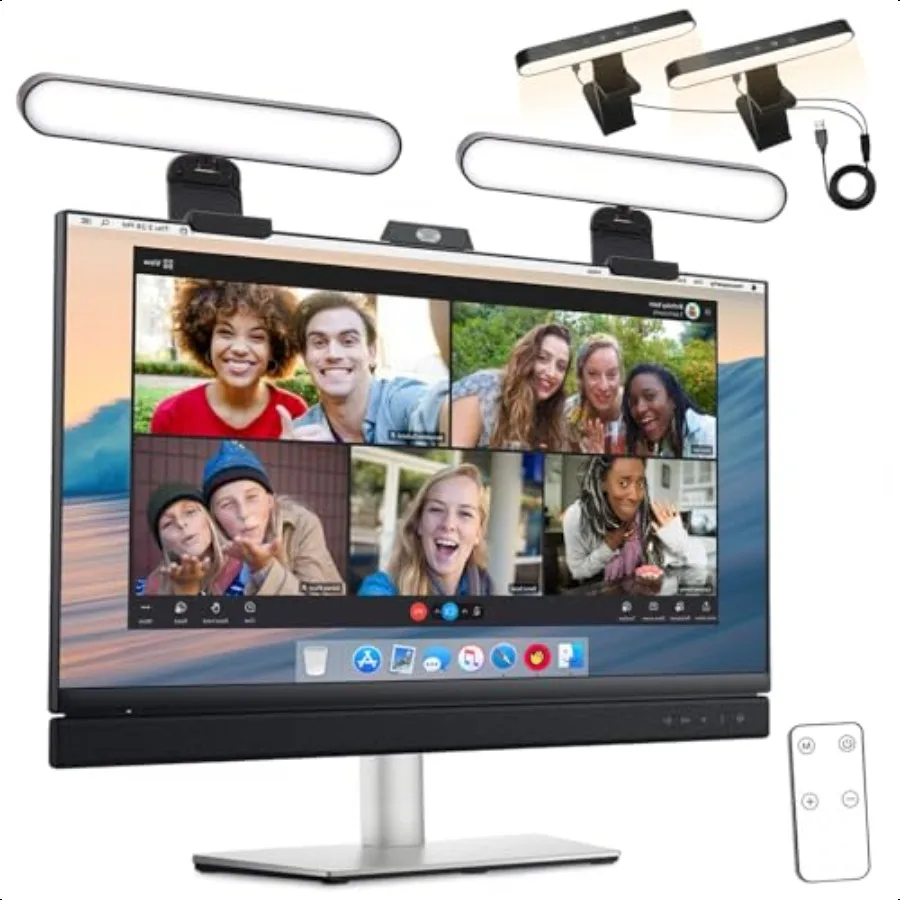 

MYSWEETY Video Conference Lighting Webcam Monitor Light Bar with Touch and Remote Control LED Laptop Light for Video Conferenci