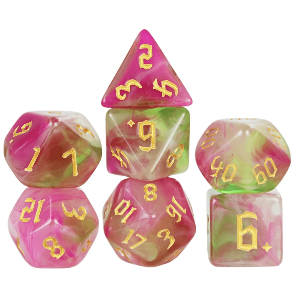 Polyhedral Multi-Color Game Dice 7pcs/set for DNDGame Dungeon Dragons Table Board Roll Playing Games