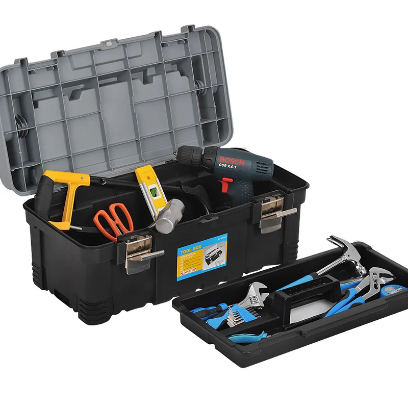 2025 Multi-functional tool box, repair plastic household portable electric vehicle-mounted hardware storage box