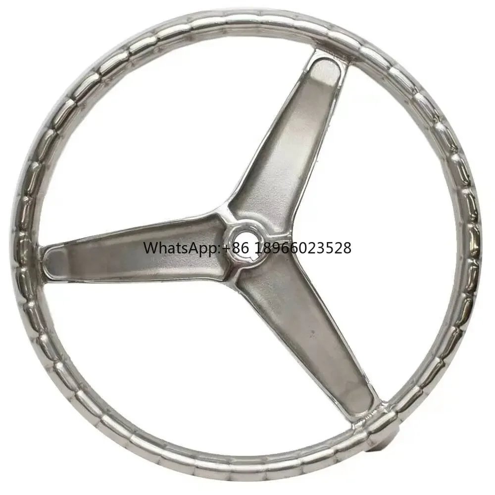 3-Spoke Style Stainless Steel Steering Wheel Yacht Marine Hardware Sailboat Steering Wheel