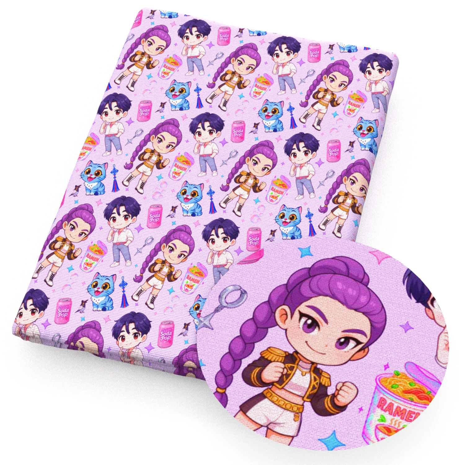 50*145 سنتيمتر Kpop الكرتون المطبوعة نسيج القطن والبوليستر لخياطة الأنسجة اللحف الأقمشة التطريز المواد DIY بها بنفسك اليدوية #6