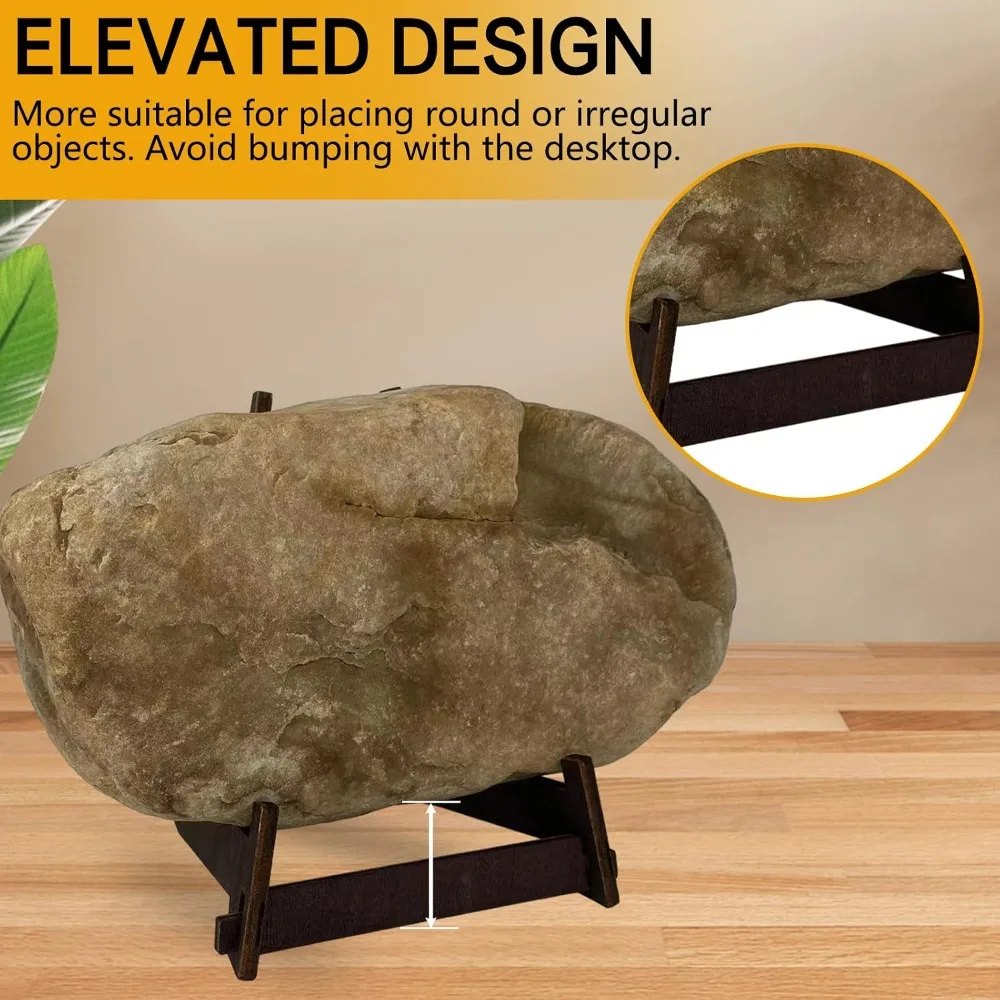 2 Pack 8" Wooden Plate Stands - Display Holder for Photos, Books, Plaques, Bowls | Tabletop Decor view 6