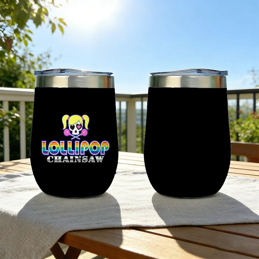 Termos de Anime L-Lollipop Chainsaw de 12oz 360ml, Vaso de Acero Inoxidable con Aislamiento al Vacío de Doble Pared